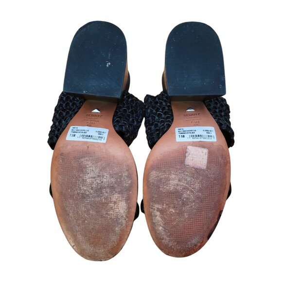 SCHUTZ Brazil Made 2 Straps Braided Sandal in Black Sz 7.5 B - Picture 9 of 10